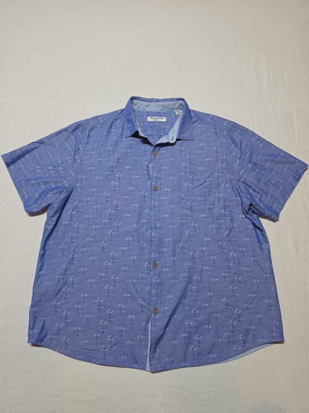 Tommy Bahama IslandZone Men’s XXL Blue Palm Tree Short Sleeve Button-Up Shirt